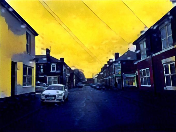 Arriving in Derby. Yes the sky was really that colour.